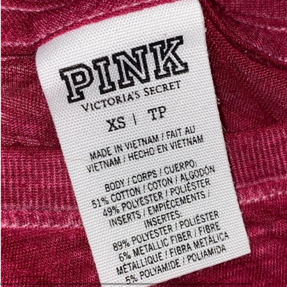 Victoria's Secret pink White Short Sleeve Tee shirt top - Picture 2 of 2